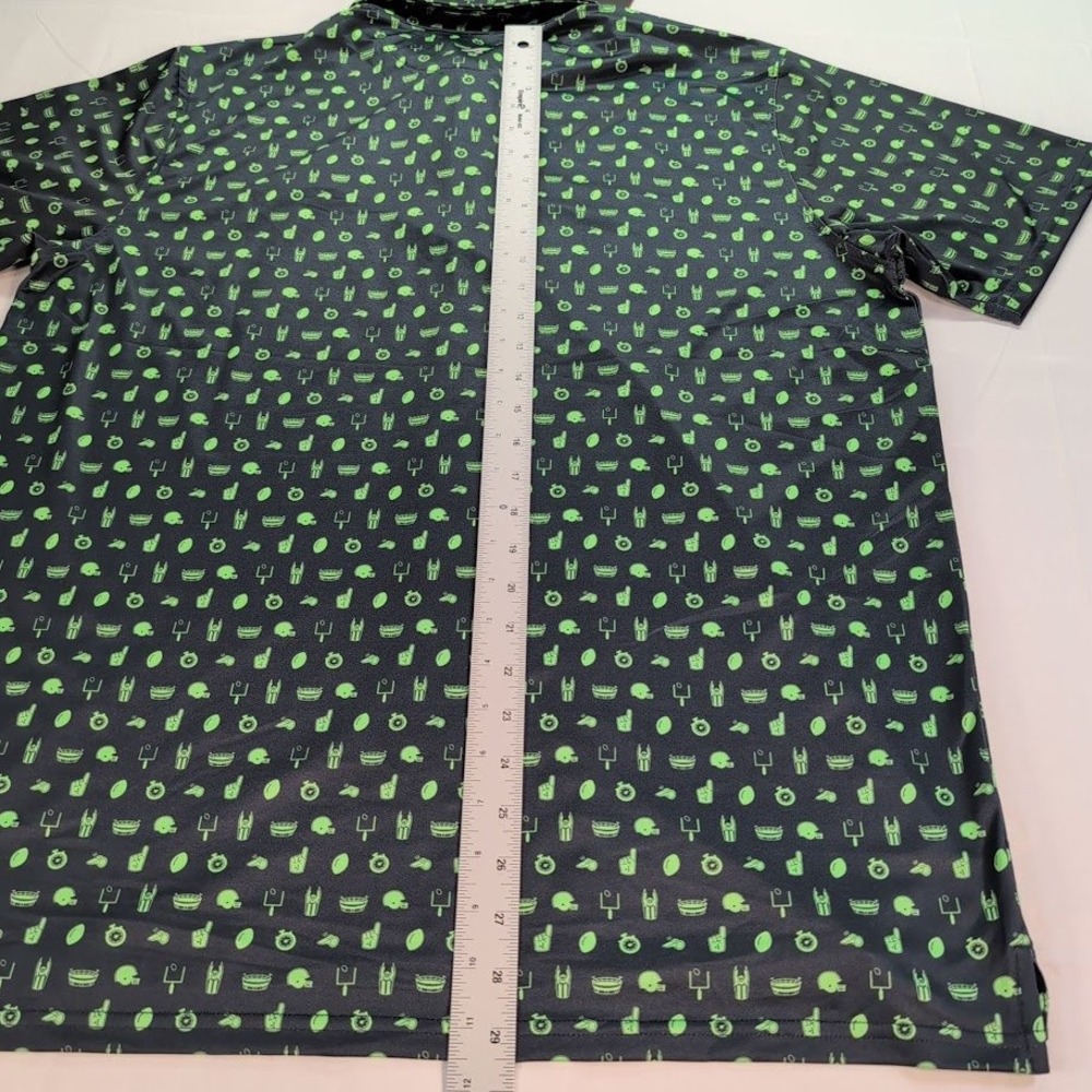 Antigua Seattle Seahawks NFL Mens Large Polo Shirt Green Football All Over Print - Picture 7 of 7